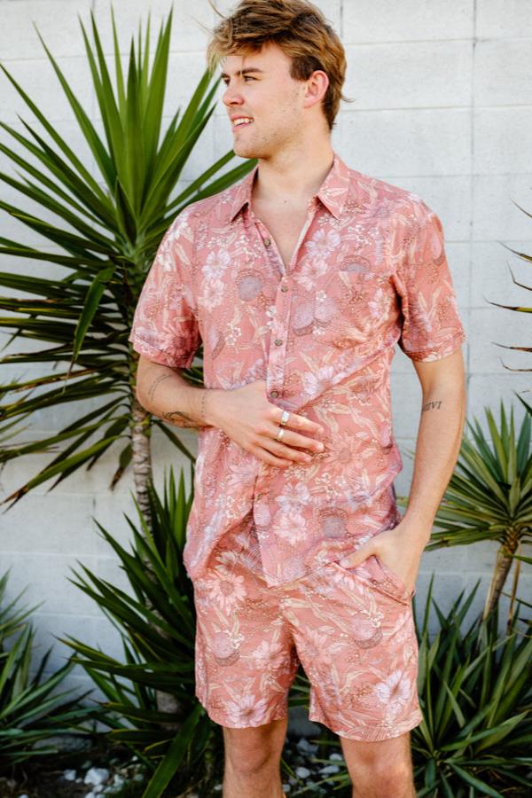 Short Sleeve Shirt - Rust Byron Banksia