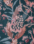 Vibrant botanical print featuring detailed leaves and foliage in shades of green, yellow, and orange, highlighting the beauty and diversity of various plant species