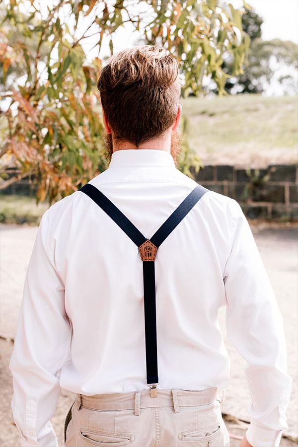 Wooden Suspenders Groom